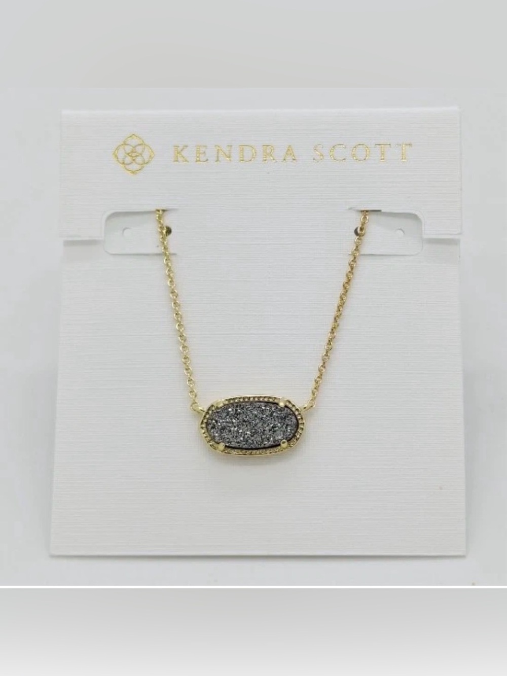 Kendra‎ Scott Elisa Gold Pendant Necklace in Platinum Drusy